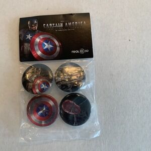 NIP Marvel Captain America‎ The First Avenger Real D 3D Set Of 4 Pins
